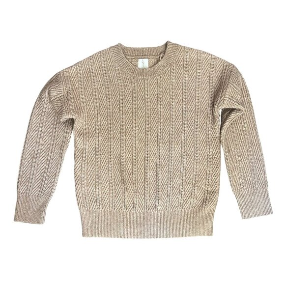 Joie Womens Beige Herringbone Pattern Crewneck Sweater Size Small - Picture 8 of 12